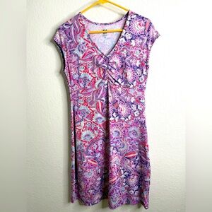 Title Nine Diamalete Dress Athletic
Stretch Floral Print Purple Red Sz Small